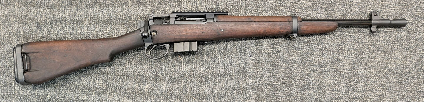 A Lee Enfield No.5 Mk1 in 223 Rem in very good condition. This rifle is a 223 Rem conversion by Tom Smith at T-bone Shipwrighting and is fitted with a Lothar Wa