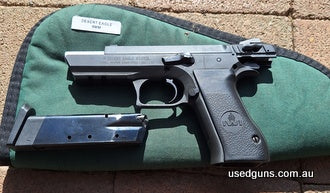 Made in Israel for Magnum Research in US. Shoots good but might need new barrel as tumbling some proj. Good for spares or new barrel