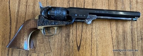 Black Powder Navy Colt Revolver. Uberti. Manufactured approx: 1982. Never Fired. As new. Sold with powder horn (half full) and tin of caps.