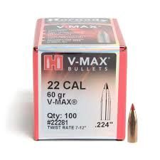 Hornady 22cal V-Max 60gr 100pk