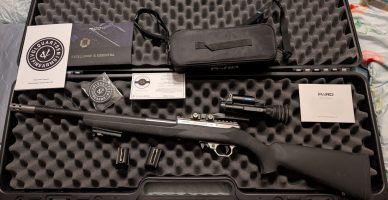 Volquartsen semi auto 22mag with pard 008 lrf night vision scope 2 x 10 round mags Had about 300 rounds through it. Really nice easy to shoot amazing bunny gun.