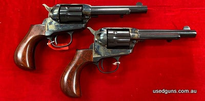 New Uberti Stallion Lightning 4.75 inch 38 Special revolvers. These revolvers are a copy of the Colt Scout and are a smaller gun than the Uberti Cattleman. More
