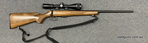 Very good condition CZ 452 2E ZKM in 22LR. Nikko Stirling Mount Master 3-9x40 has a mildot reticle. Comes with the sling. Great little rimfire for a trainer or 