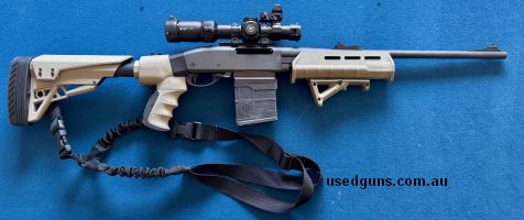 Custom magpul stock and forend. Tactical sling Vortex strike eagle 1-8 X25 Incl Burris fast fire red dot. Extended mag release and x2 mamba 10 round mags Priced