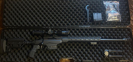 Tikka T3x Tac A1 .308 in very good condition. Zerotech 4-12 scope, bipod and muzzle break. Hard case, 2x 10 round mags, thread protector, tools and parts. Castl