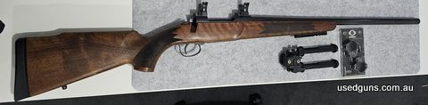 Sako 85 Varmint heavy barrel, has set trigger. Comes with 1' medium Sako optilock rings and mounts on rifle and 30mm High optilock rings still new in packet. Ha