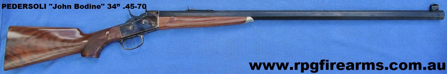 PEDERSOLI " John 
Bodine " 34 .45-70 Remington 
rolling block NEW 95