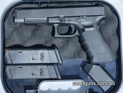 Glock 34 gen 4 Excellent, like new condition with less than 100 rounds through it. Fitted with a ZEV aftermarket trigger, Factory adjustable Iron sights, Cased 