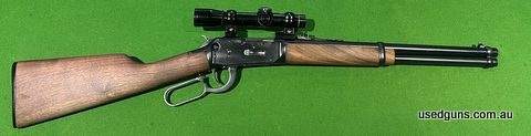Winchester M94 Angle Eject Trapper in 357 Mag with saddle ring. Rifle has been professionally cerakoted and stock refinished with oil. Great fun little rifle in