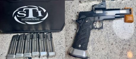 Selling my lovely safe queen STI MATCH MASTER open gun. Chambered in 38 super the gun is almost new has less than 500 rounds fired. Come with 6 STI 10 round mag