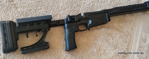 Sphur Chassis for sale, Rem SA, Ideal Chassis System, 12 ' forend 2 Exterior and 2 internal sphur weights, Sphur ARCA rail grabber that locks onto the ARCA rail