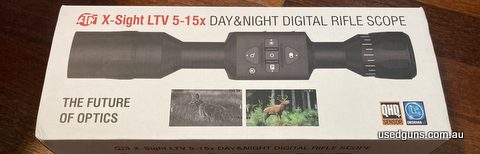 As new 5-15x ATN LTV night vision scope. Fitted to 22lr for one outing, decided I prefer spotlight. Come with original box, instructions and accessories includi