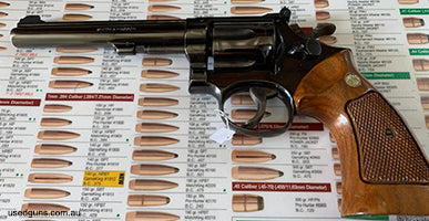 Smith & Wesson 22LR revolver in great condition. Seen little use. Perfect bluing except for slight holster rubbing on extremity of barrel.