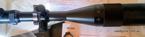 Has certificate of inspection. Original box & booklets with mounting ring's & scope level.Only used in F Class. Reticle also excellent for low light predator hu