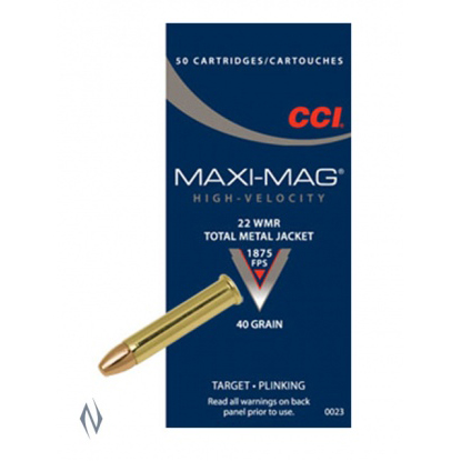 CCI 22WMR MAXI MAG 40GR TMJ 50 PK 1875FPS