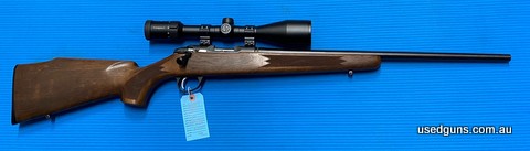 Excellent condition Sako Quad in 22LR. Has a Zeiss Conquest 4.5-15x50 mounted. Great classic timeless trainer with incredible woodwork.