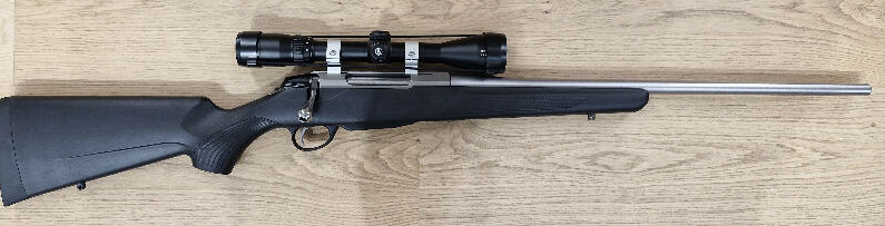 Tikka T3x lite .223 Remington Stainless Steel,synthetic with 3x9x40 Bushnell scope.¬† Only fired 60 shots at range suit person wanting as new gun. Right Hand.