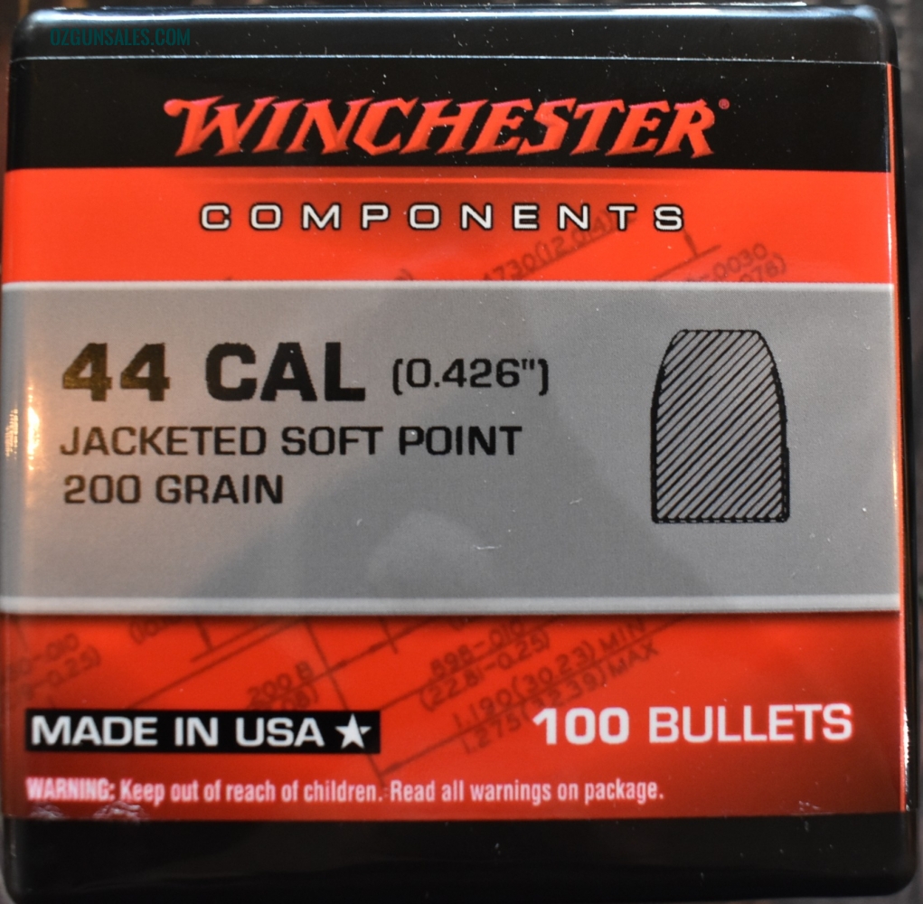 WINCHESTER 44 CAL PROJECTILES 200 GRAIN JSP