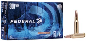 FEDERAL
F308A
POWER-SHOK
308WIN, 150GR, SOFT POINT
AMMUNITION

SPECIAL 
$39.90 /PER 20
$199.50 /PER 100
$369 /PER 200