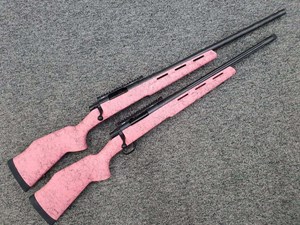 HOWA
1500 VT PINK MIST
223REM, 5 SHOT
BLUED FINISH
VARMINT BARREL
1 IN 8" TWIST
HACT ADJUSTABLE TRIGGER
MDT 20 MOA PIC RAIL
BELL & CARLSON FULL ALLOY BEDDED STOCK
PINK WITH BLACK WEB

AVAILABLE IN
24" BARREL NEW $1349