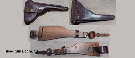 Incredible condition, complete and original LP08 Artillery Luger holster / rig manufactured in 1915 by J.M.ECKART ULM with its original shoulder stock. 1915 is 