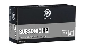 RWS
2132664
SUBSONIC HP
22LR, 40GR, HOLLOW POINT
AMMUNITION

$19.90 /PER 50
$179.10 /PER 500
