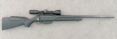Immaculate condition Tikka T3 varmint in 22-250, an awesome caliber. Originally purchased to compete in bench rest shooting, however, I just don‚Äö√Ñ√∂‚àö√ë‚àö¬