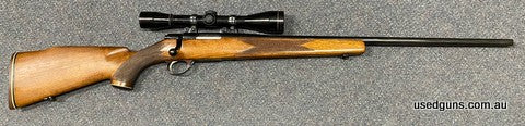 Very good condition Sako L461 in 222 Rem. Has a Leupold M8 7.5X scope mounted. Barrel in excellent condition, bolt cycles well. Woodwork in very good condition 