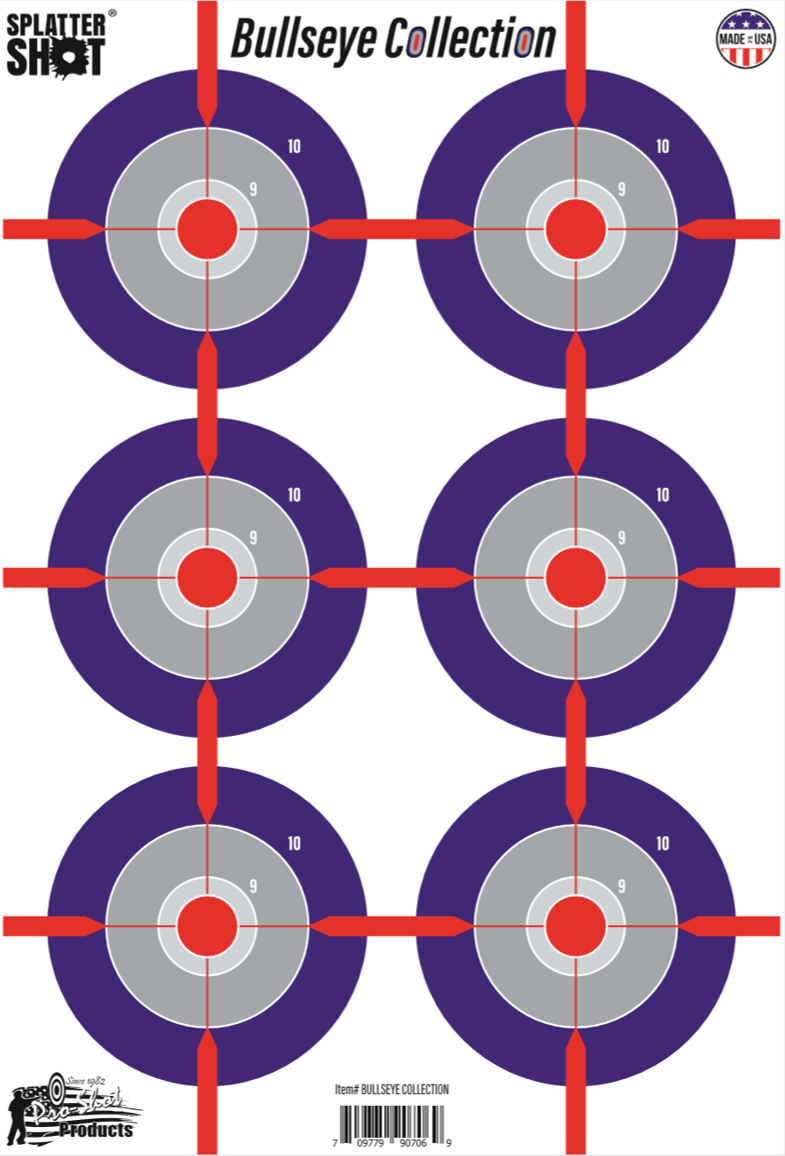 PRO SHOT SPLATTER SHOT 12x8" MULTI-BULLSEYE (8PK)