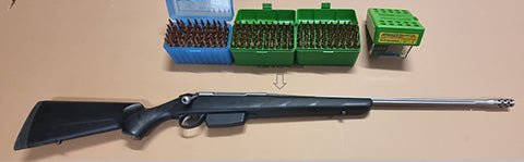 Tikka t3 superlight 30-06 threaded 1/2 in unf muzzle break 170 rounds of ammo Redding 3 die set, fired under 100 rounds, plus transfer fees