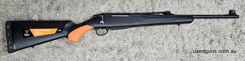 Up for sale is this fair condition tikka t3x Battue lite with open sights from factory the company of gun is good reason for the sale is shot it and sighted in 