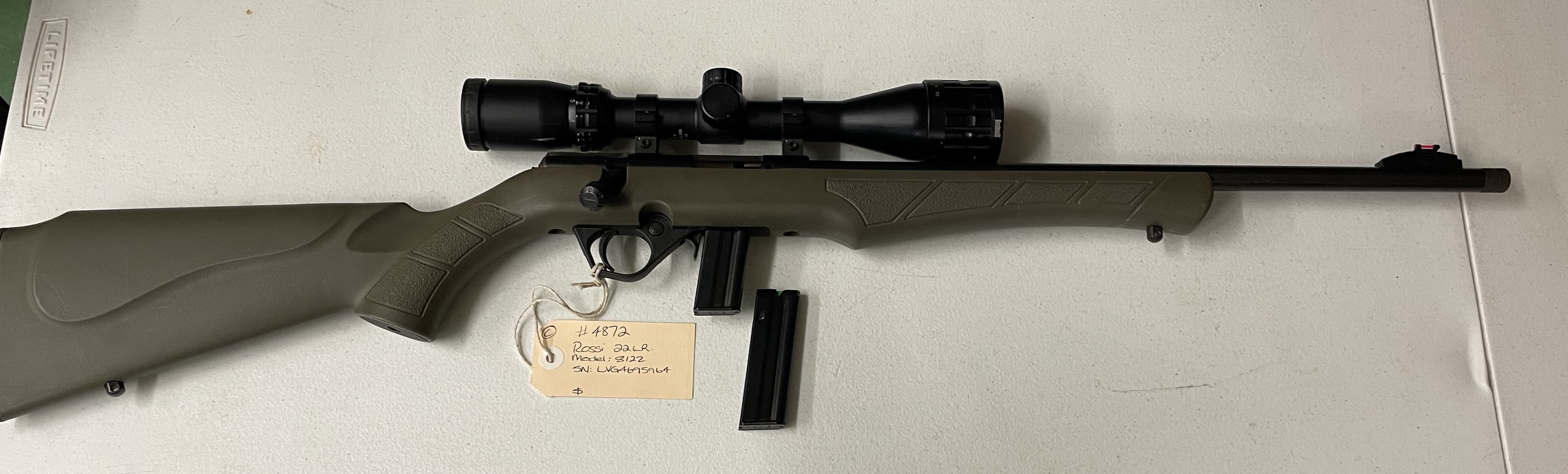 ROSSI 8122 22LR OD GREEN SYNTHETIC STOCK THREADED