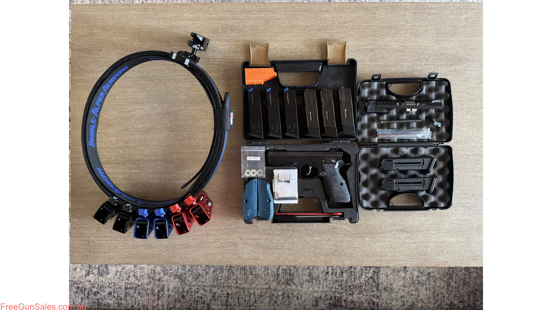 CZ Shadow 2 - 9mm + Cadet .22LR Kit + Full DAA Competition Rig (6 mags) Launceston