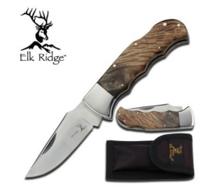 ELK RIDGE knife 6.75″ Burswood handle