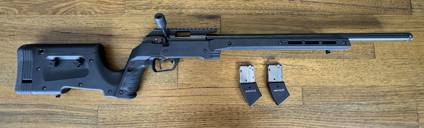 Anschutz 1761 APR in 22 LR, in MDT XRS chassis.
