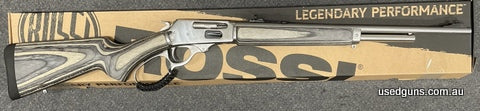 In stock and on sale in limited numbers for immediate delivery. Rossi R95 Stainless Laminate 30-30. 20 inch stainless barrel and grey laminate stock. 5 shot tub