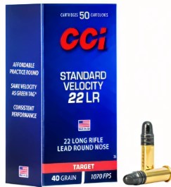 CCI 22LR STANDARD VELOCITY 40GR SOLID 1070FPS C35