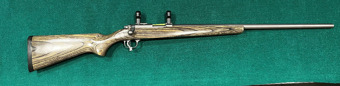 Ruger 77/17 17 HMR Stainless Laminate in very good condition. Rifle comes with 30mm high rings installed.
