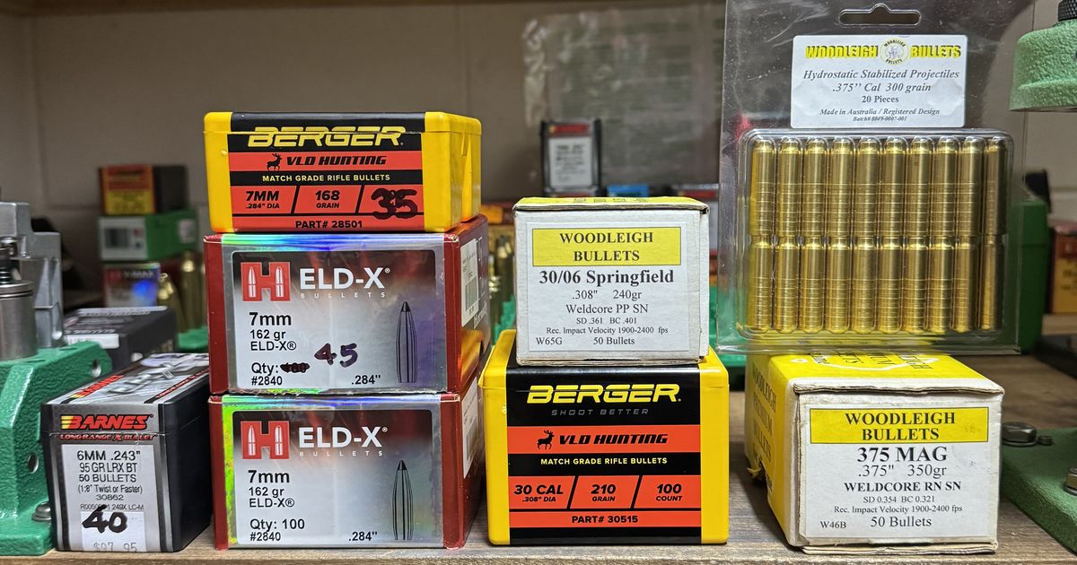 6mm/7mm/30 cal/.375 Mag Projectiles