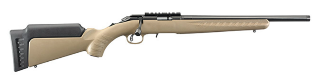 Ruger American Rimfire 22LR 16″ FDE Threaded
