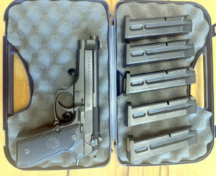 Like new Beretta 92FS. Comes with original box, paperwork and 5 magazines. Lovely to shoot, and really accurate. Meticulously looked after and won’t disappoint.