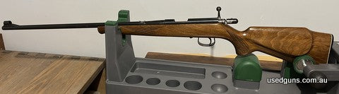 Anschutz 22 WMR. No rust but has some marks on bluing. Stock has good checkering. Only listed as 'fair' as I have not fired this rifle (I re-purposed the scope 