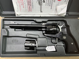 Hard to find Ruger Blackhawk conversion pistol. Complete in original with paperwork and 9mm conversion cyclinder, all offers considered