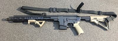 CONSIGNMENT USED wedgetail mpr mini .223rem black with magpull AFG and QD sling sn:WT5240188