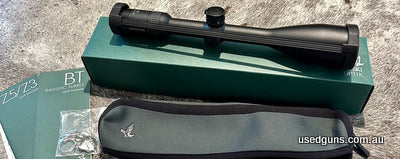 Swarovski Z3 4-12x50 BT with plex reticle. Carried only a few times and in perfect condition optically. One very faint ring mark and a light rub mark from backp