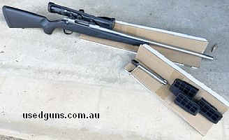 Great rifle and scope, comes with three magazines 2x3 and 1x5 and about 100 rounds of manufacturer ammunition.