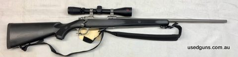 Excellent condition Ruger! The classic controlled round feed Hawkeye in stainless synthetic, with a fast twist 1/9" barrel and topped off with a Redfield scope 