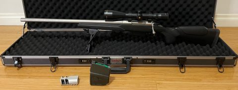 Tikka T3X Varmint Stainless Left Hand 223 1:8" 23.7". Six round mag .Good condition. Comes with Lucky 13 10-round mag and SRT clamp on Muzzlebrake