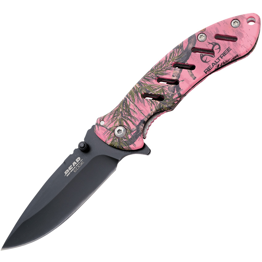 Bear Edge Frame Lock Flip Knife Pink