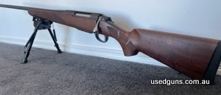 Left hand Rifle is in good used condition. The bluing is patchy and there is a few small marks on the stock. It still shoots like a lazer . Only selling as I am